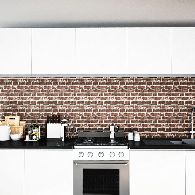 40 PCS 3D Wall Panels Peel and Stick Faux Foam 11.8"*11.8" Red Brick Color - Image 8