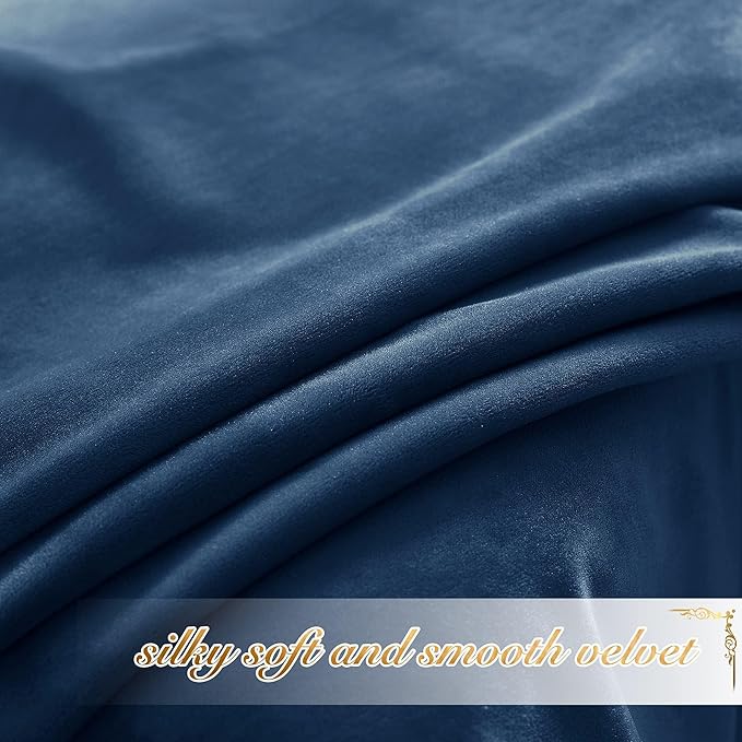 NICETOWN Navy Blue Velvet Curtains 84 inches - Image 6