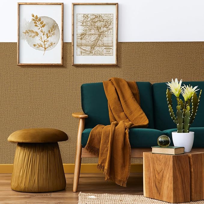 WADILE Grasscloth Peel and Stick Wallpaper 15.7in x 196.8in, Textured Contact - Image 3