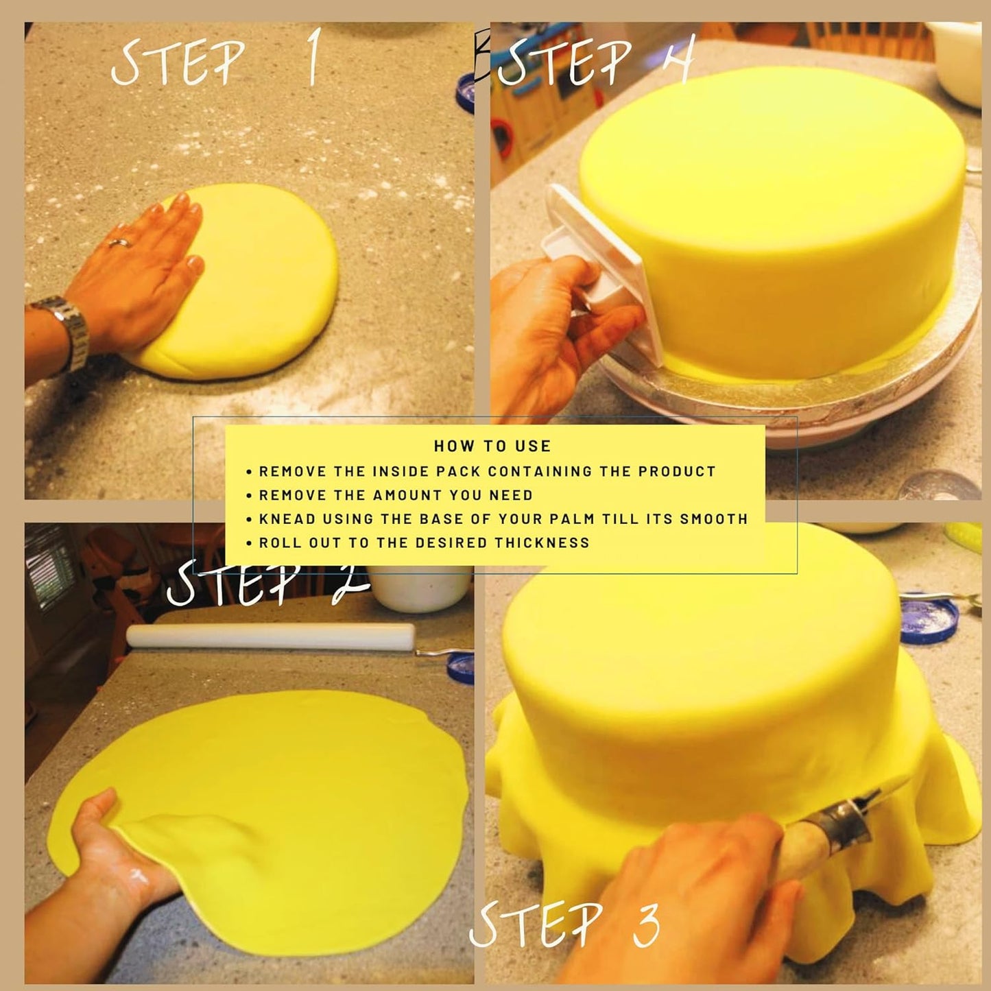 Confect Sunshine Yellow Fondant | Icing Fondant | Colored Fondant | Fondant Kit | Cake Fondant | Chef's Choice Edible Fondant for Cake Decorating | Vegan, Gluten-Free, Nut-Free, Palm Oil-Free – 8.8 oz