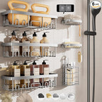 Veken Shower Caddy 6-Pack, Family Choice Award Winner, Large Wall Mounted by Veken