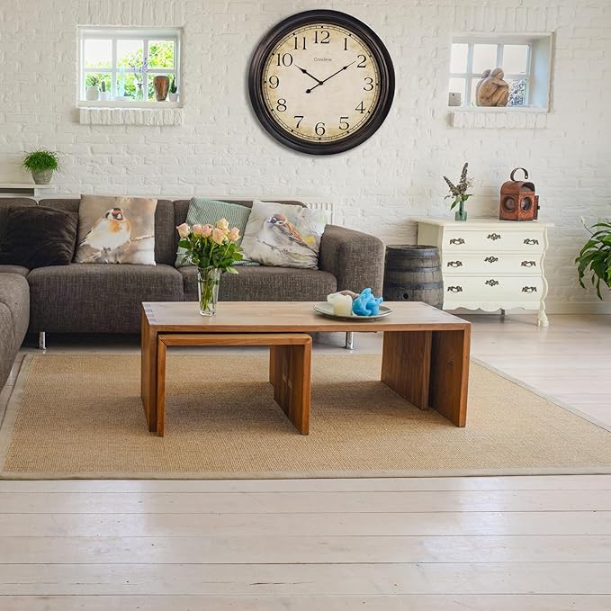 Crosstime 24 Inch Wall Clock Battery Operated Silent Round Vintage Large Wall - Image 5