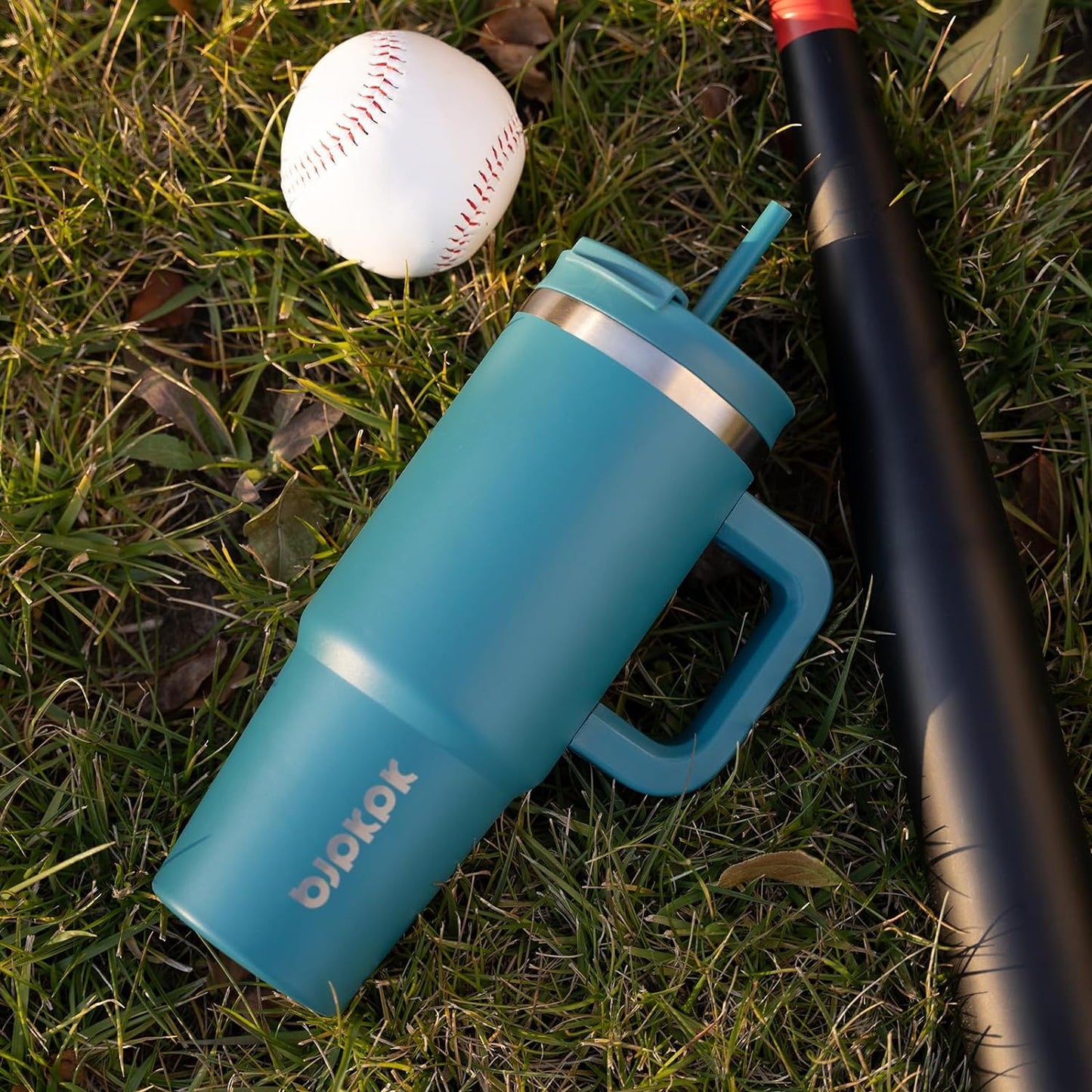 BJPKPK Insulated Tumblers With Handle And Straw 40 oz Stainless Steel Tumbler Cups With Lid,Light Pink