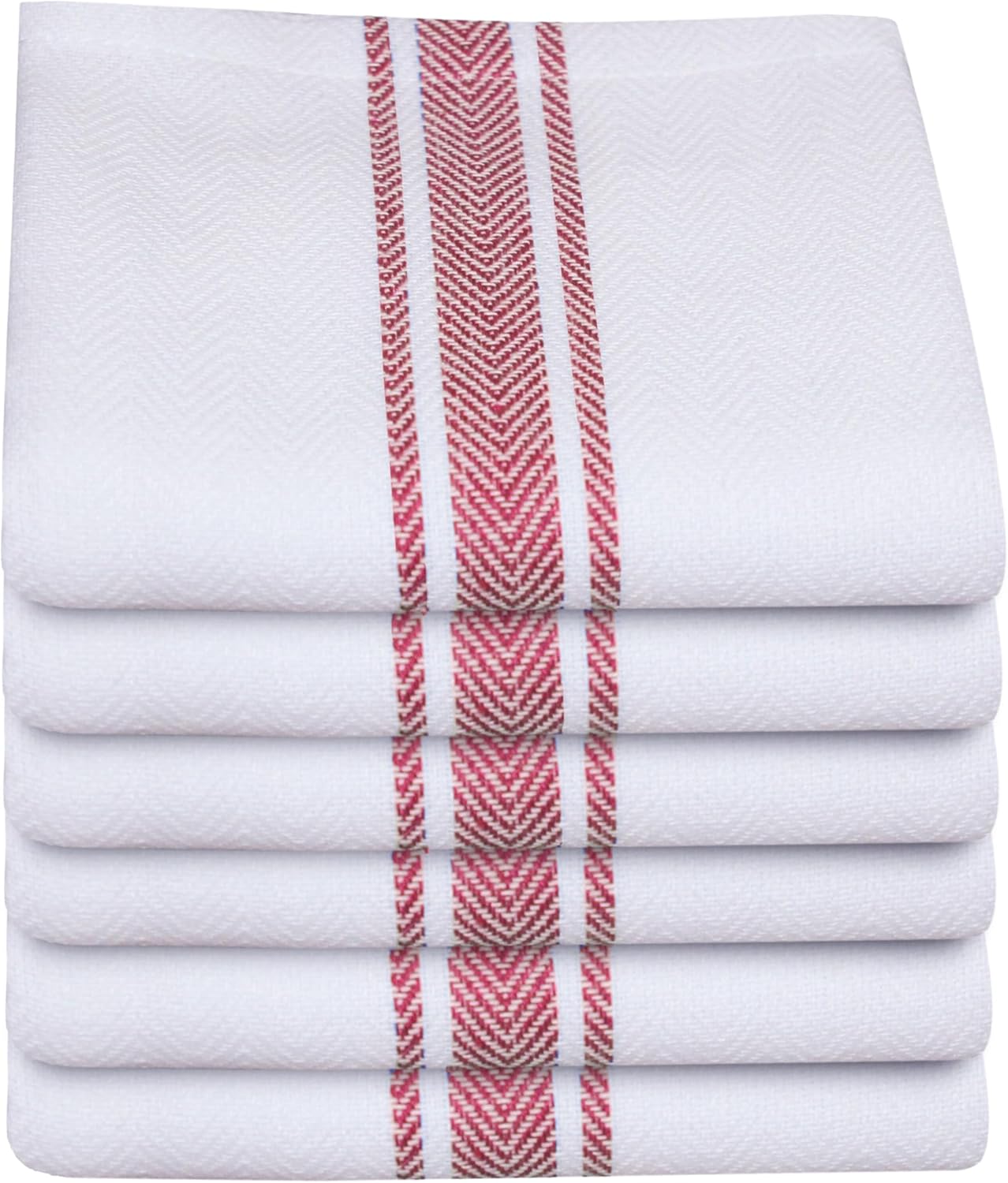 Kitchen Towels | Tea Towel for Craft| Cotton Dish Towels| Reusable Bulk Cleaning Cloths Red Hand Towels| Soft Super Absorbent Quick Dry Dish Rags Machine Washable 6 Pack 15" x 25"