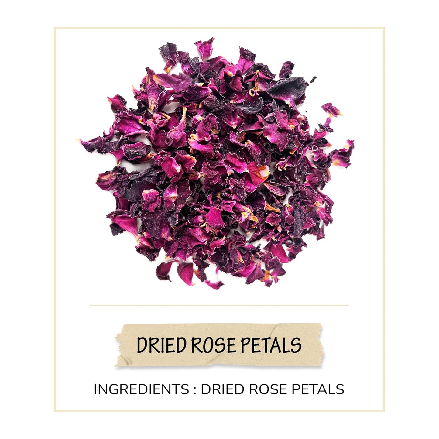BREWIX, Pure Dried Rose Petals Loose Tea (25+ Cups,1.76oz/50g) Edible Flowers for Cocktails,Garnishing & Drinks, Tea,Baking,Desserts,Bread,Cake,Bath,DIY Skincare Edible Rose Petals in Resealable Bag