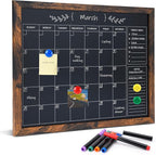 Chalkboard Calendar for Wall, Small Rustic Framed Magnetic Chalkboard for Home by Marribol