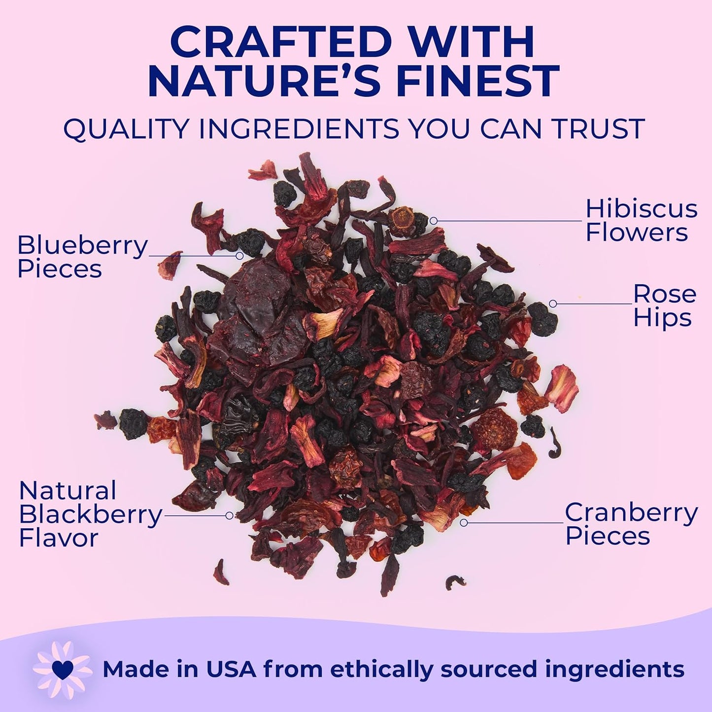 Katy’s® Berrylicious Loose Leaf Tea | Hibiscus, Blueberry & Cranberry | Fruity Herbal Tea | Caffeine-Free Fruit Tea | Cold Brew or Hot | 30+ Cups | Antioxidant-Rich | Woman-Owned | 3oz Pouch