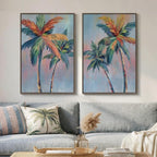 Framed Coastal Colorful Palm Tree Wall Art Bedroom, Pop Art Paintings Prints - Image 4