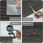 Grey/Black 3D Wood Panels for Wall Decor 197"x11.8" Peel and Stick Faux Wood - Image 6