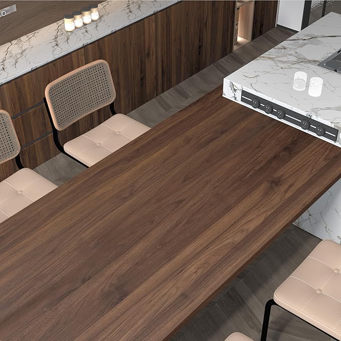 BOMENG Large Walnut Wood Wallpaper Peel and Stick Matte 48"x118" Dark Brown - Image 4