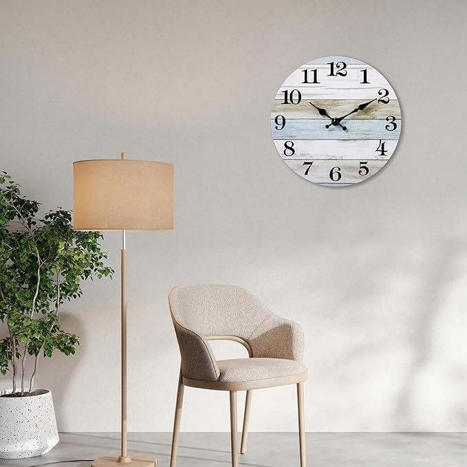Wall Clock, Wall Clocks Battery Operated Silent Non Ticking, Rustic Clocks - Image 6