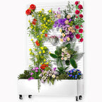 MTART Metal Planter Box with Trellis, 72.1"x47.2"x16" Outdoor Galvanized Raised by Unknown