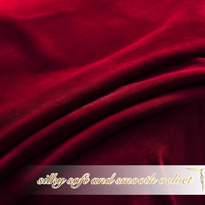 NICETOWN Red Velvet Curtains and Drapes 54 inches Long - Image 5