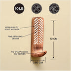 IndianShelf 10 LB- 6 Pieces Decorative Wood Adhesive Wall Hooks–Boho Peel and - Image 7