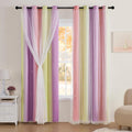 XiDi Curtains for Bedroom Decor, Rainbow Pink PurpleYellow52/96/1 by Addsomecolortolife