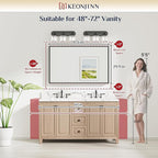 Keonjinn 48 x 30 Inch Black Bathroom Mirrors - Image 7