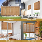 40x72 Inch Bamboo Blinds for Interior Windows, UV Protection Roman Bamboo - Image 5