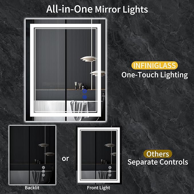 32"x24" LED Bathroom Mirror - Image 3