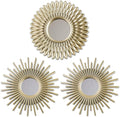 BONNYCO Gold Mirrors for Wall Pack of 3, Round Wall Mirrors Bedroom Room and by BONNYCO