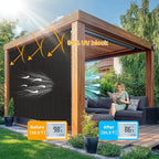 6'W x 8'H Black Patio Shades Roll up Outdoor Roller Shade Crank Wand Blind - Image 2