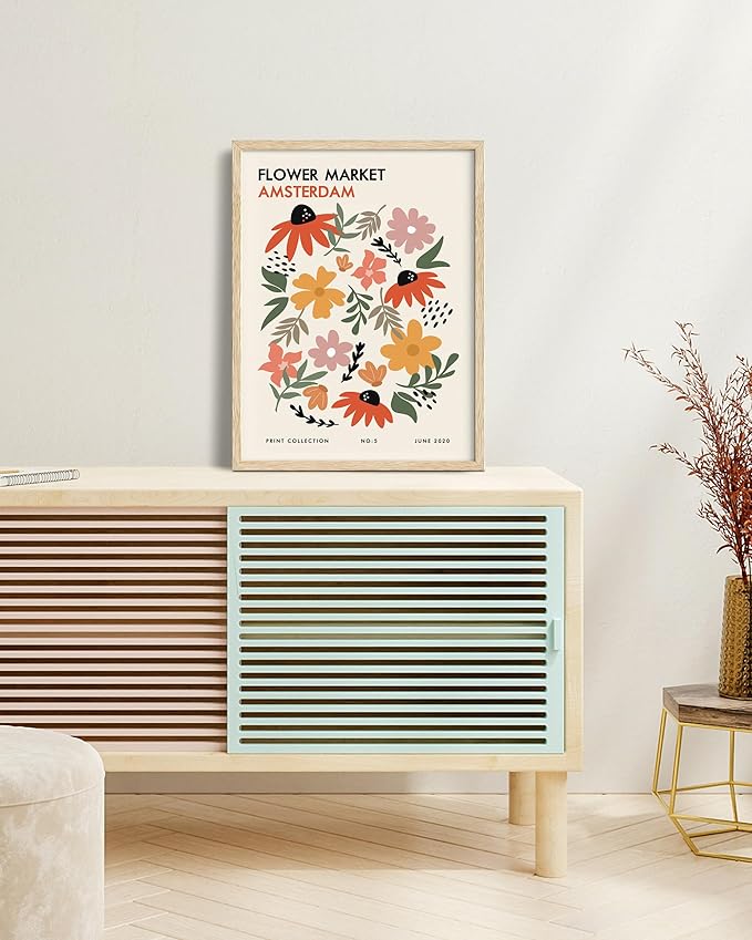 HesenDot Unframed Floral Wall Art Set of 3, 12x16in Flower Market Canvas Prints - Image 3