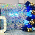 COKAOBE Iridescent Silver Shimmer Wall Backdrop, 24 Panels Square Sequin - Image 7