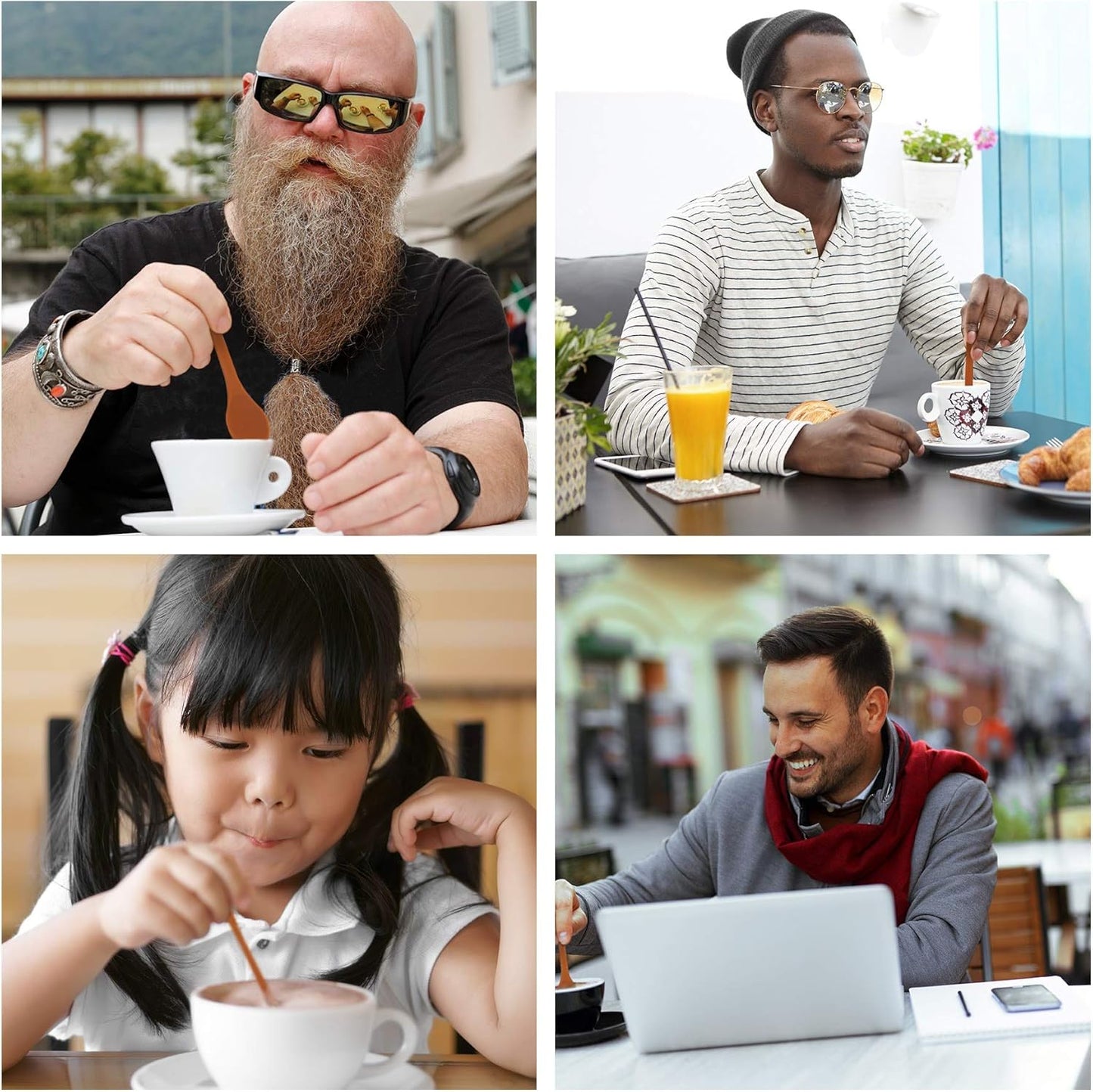 Honey Bear Kitchen Silicone Stirring Spoon (Set of 2, Ultra Violet) for Coffee & Tea