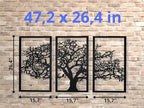 Vailla Tree of Life Wall Art 3pcs Family Tree Wall Decor 3D Wooden Wall Hanging - Image 6