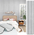 White/Grey Wood Panels for Wall Peel and Stick 3D Wood Slat Wall Panels 197"x by STICKEEP