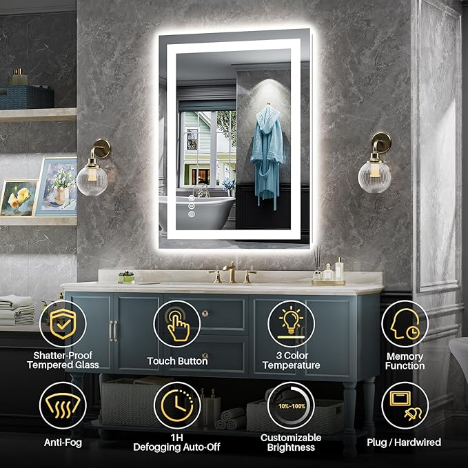 Briivue 24x30 Inch LED Bathroom Mirror - Image 2