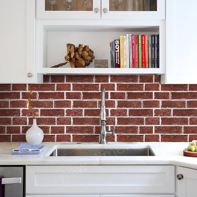 3D Peel and Stick Faux Brick Wall Panels 11.8" x 11.8" 10-Pack, Small - Image 10
