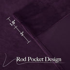 NICETOWN Purple Velvet Curtains 90 inch Long - Image 5
