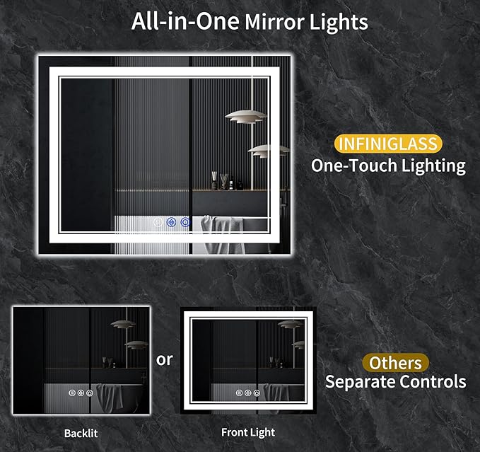 60"x30" LED Bathroom Mirror - Image 2