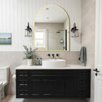 Vanity Bathroom Mirror for Wall, Arched Metal Frame for Bedroom, Living Room - Image 7