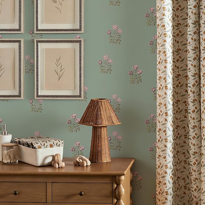17.3"× 590.5" Vintage Floral Wallpaper Peel and Stick Boho Wallpaper Removable - Image 4