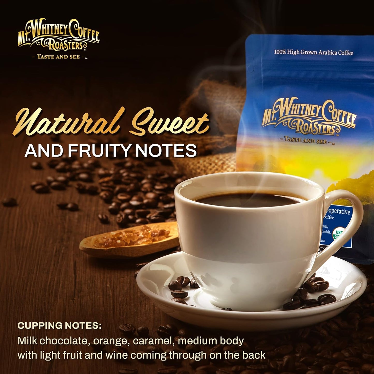 Mt. Whitney Guatemala Adiesto Cooperative Organic, Low Acid Coffee - Ground Coffee (Ground, 12oz)