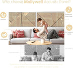 Mollywell Art Acoustic Wall Panels, 24x24 Inch 8 Pack, Wood Veneer, Sound - Image 4