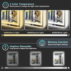 24x30 LED Bathroom Mirror with Lights, Backlit and Front Lit Anti-Fog Lighted - Image 4