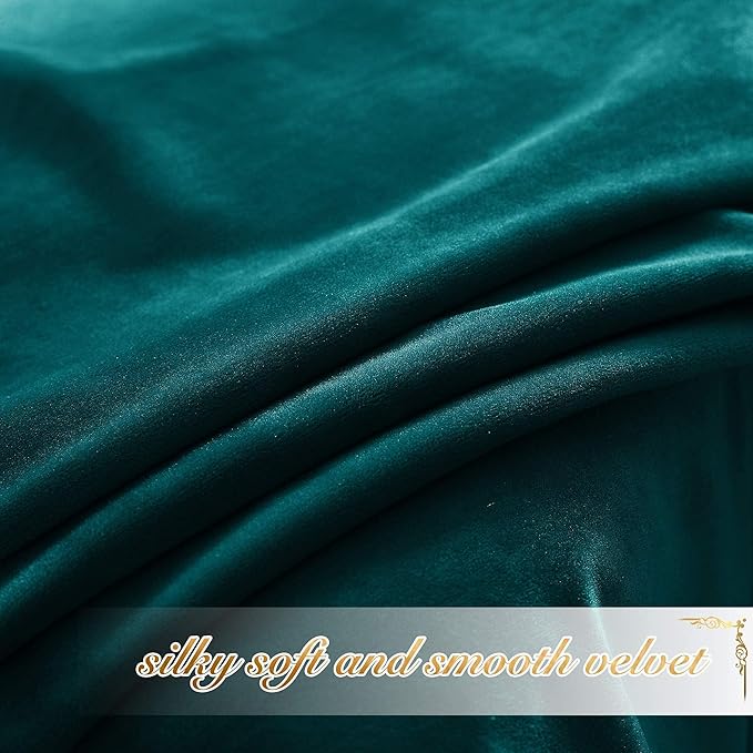 NICETOWN Teal Velvet Curtains 108 inches Long 52 Wide, Classic Heat & Light - Image 8