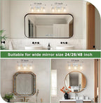 DORESshop 17 Inch Bathroom Light Fixtures, 3-Light Chrome Bathroom Lighting - Image 2