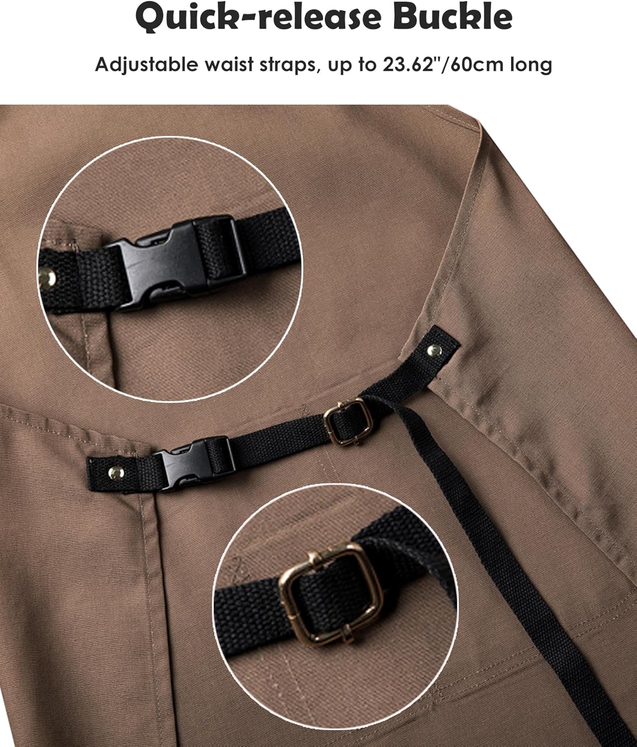 Lisianthus 2 Pack Adjustable Bib Aprons for Women with Pockets, Men's Kitchen Cooking Apron