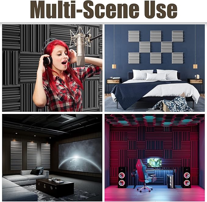 Upgrade 24 pack Self-adhesive Sound Proof Foam Panels, Decorative Soundproof - Image 7