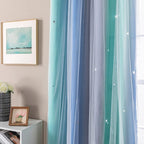 XiDi Curtains for Bedroom Decor, Rainbow BluGrenGrey-52-90 - Image 3