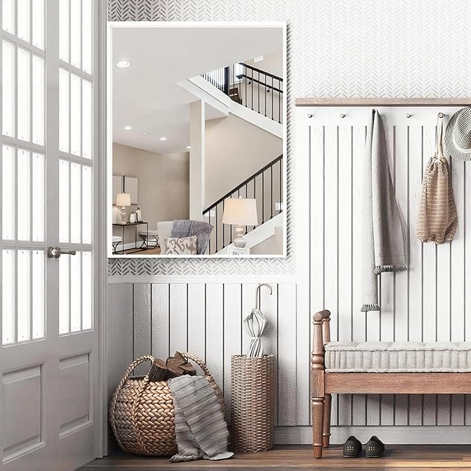 36x30 Inch White Bathroom Mirrors - Image 6