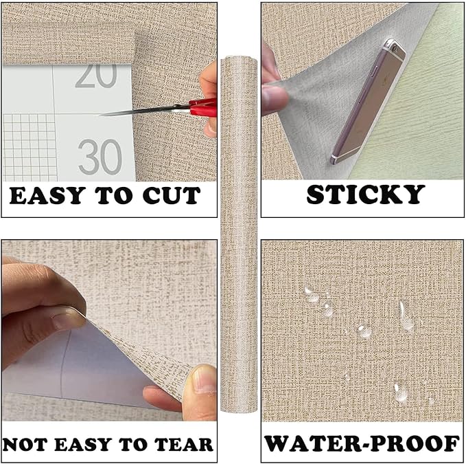 Yancorp 24"x394"/32.8' Textured Fabric Peel and Stick Wallpaper - Image 7