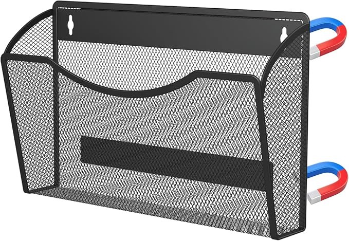 MINDEPOT Magnetic Wall File Organizer, Hanging Wall Mounted File Folder Binder by MINDEPOT