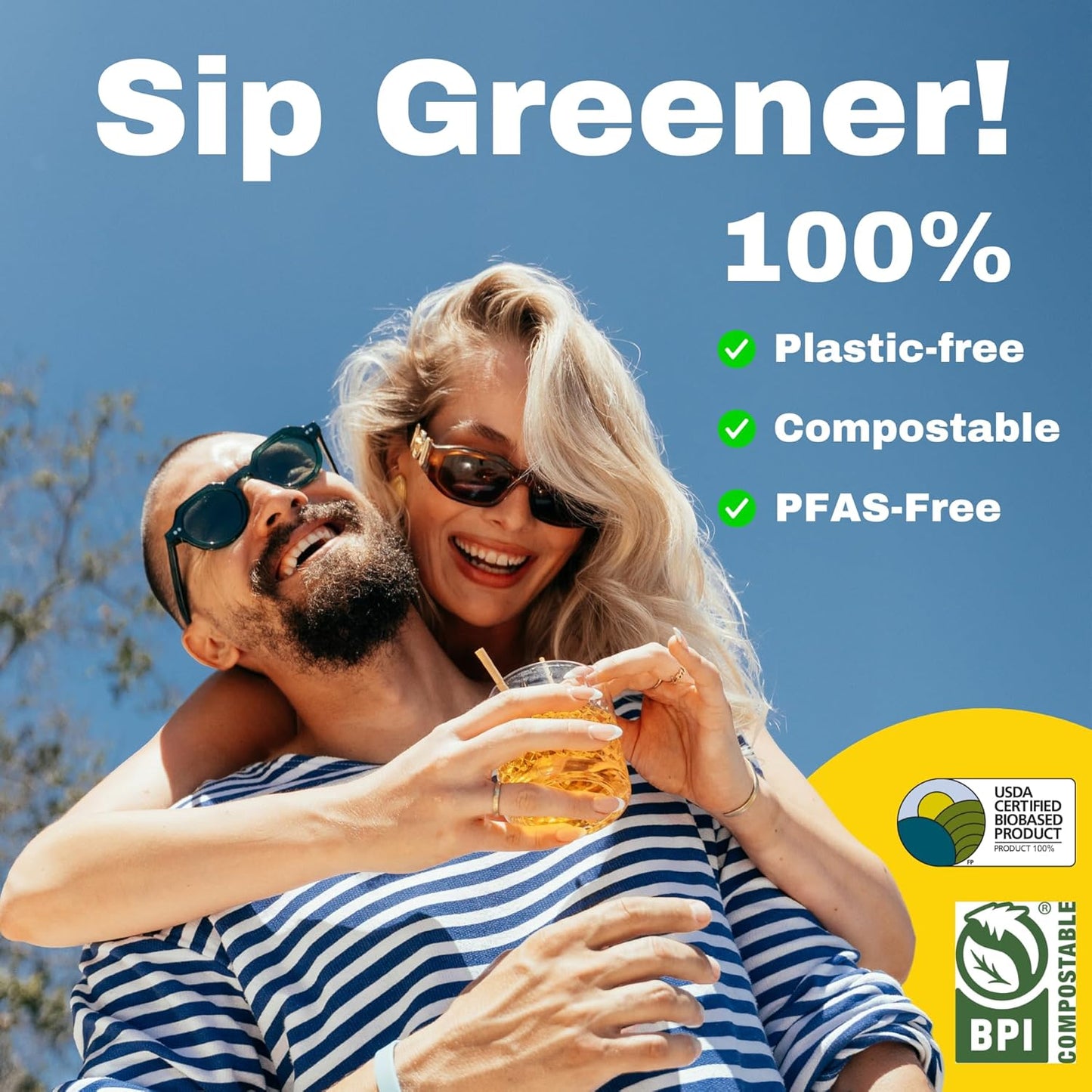 HAY! Stir, Natural coffee stir sticks, fully compostable made from wheat stems, our stir sticks are ideal for hot and cold beverages, 5’' pack of 500