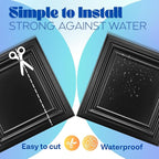 Art3d 48-Pack PVC Drop Ceiling Tiles, 2ft x 2ft, Deep Black - Image 4