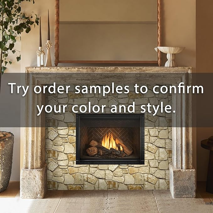 Commomy 12 pcs Faux Stone 3D Wall Panels Peel and Stick - Image 2