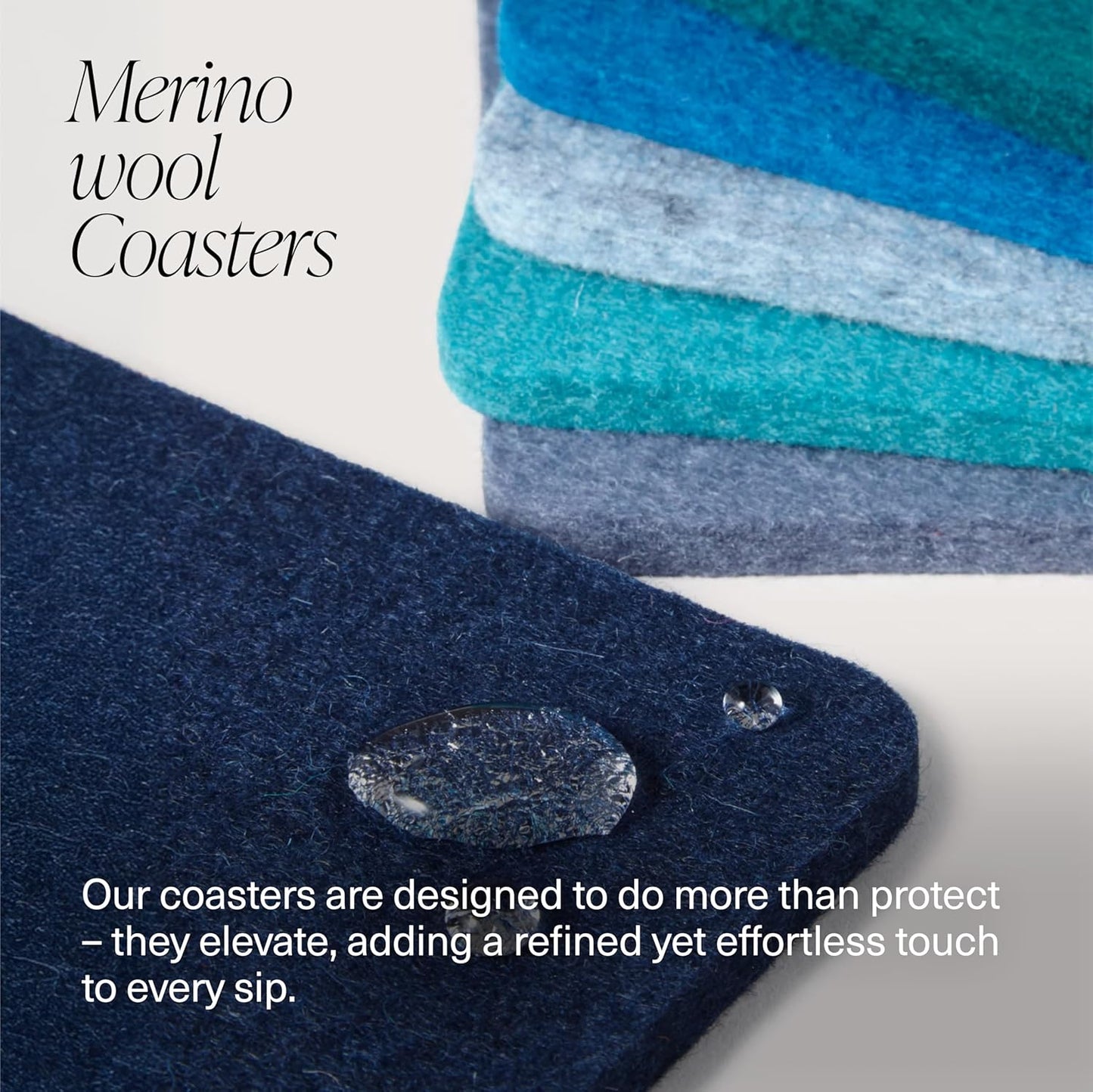 Graf Lantz - Bierfilzl Merino Wool Round Coasters Set of 4 - Sand Dune (4" Circles) - Absorbs 30% of Weight - German Wool - Heat Resistant, Sustainable, & Reusable - Home Decor & Coffee Table Decor